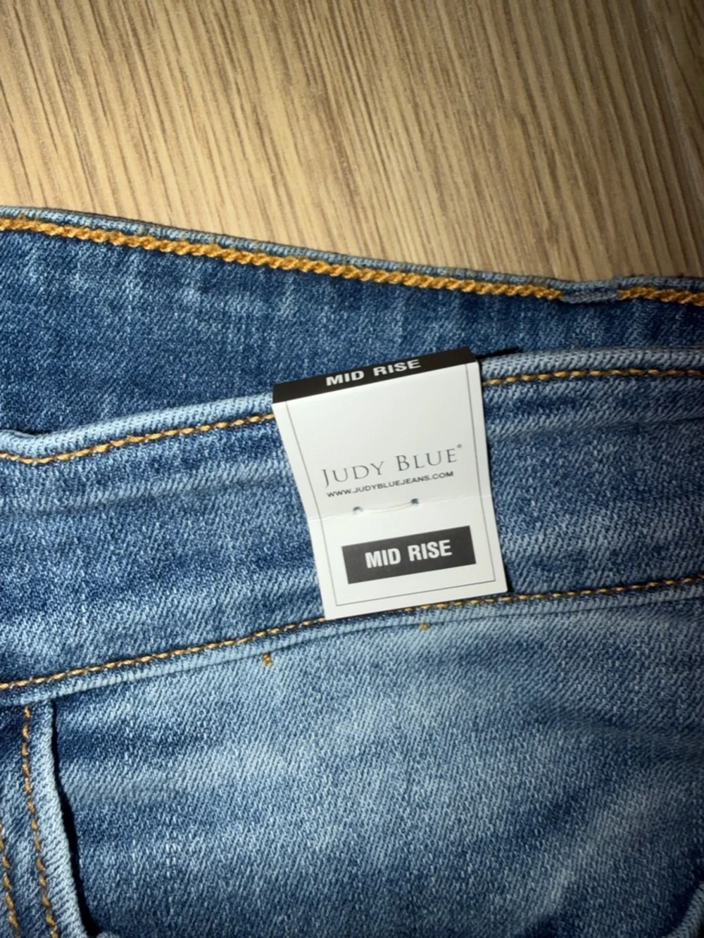 Never worn Judy Blue Light Denim Cutoff Shorts; *have been cut additionally* - Picture 3 of 6